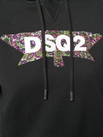 Shop Dsquared2 Branded Hoodie In Black