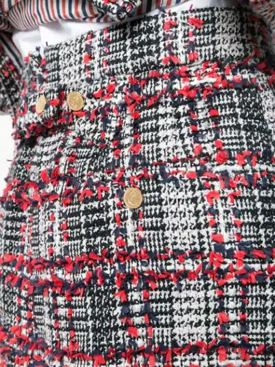Shop Thom Browne Checked Tweed Skirt In Red