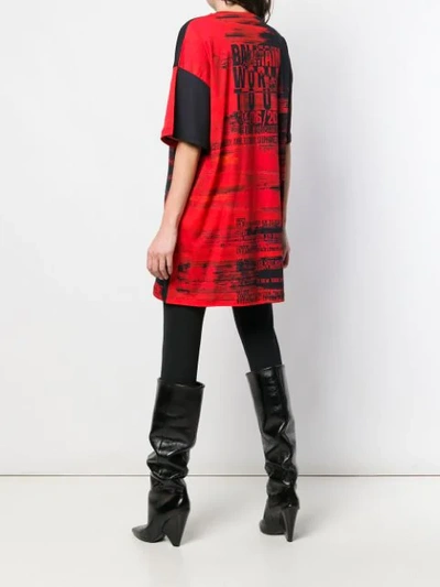 BALMAIN GRAPHIC T-SHIRT DRESS - 红色