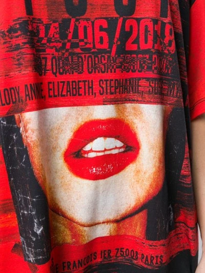 Shop Balmain Graphic T-shirt Dress In Red