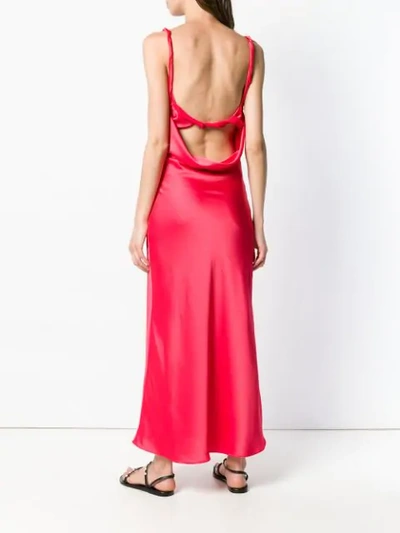 Shop Blanca Draped Back Gown In Red