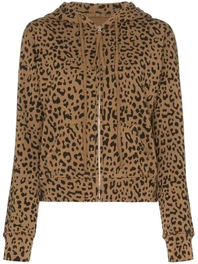 Shop Nili Lotan Callie Leopard-print Hoodie In Brown