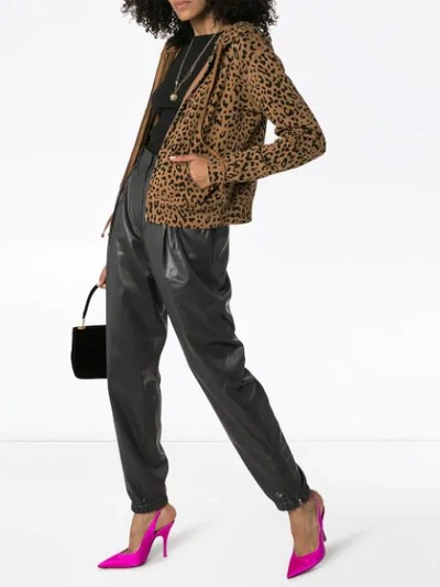 Shop Nili Lotan Callie Leopard-print Hoodie In Brown