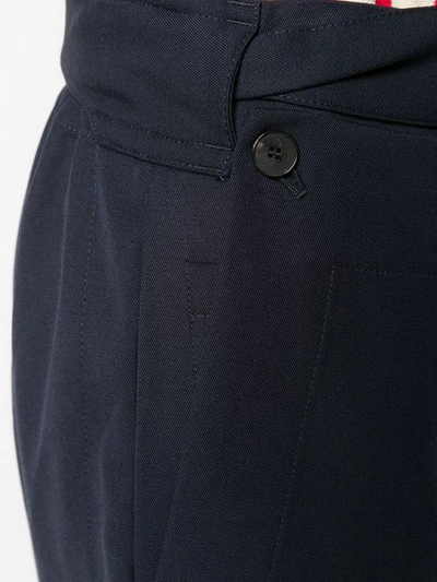 Shop Jw Anderson Women's Navy Fold Front Utility Trousers In Blue
