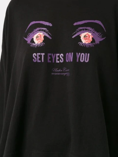 Shop Undercover Eye Printed Asymmetric Top - Black