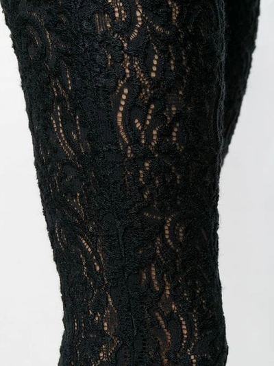 Shop Dolce & Gabbana Floral Lace Leggings In Black