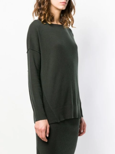 Shop Allude Round Neck Jumper In Green