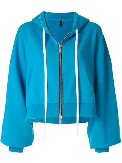 Ben Taverniti Unravel Project Hooded Bomber Jacket In Blue
