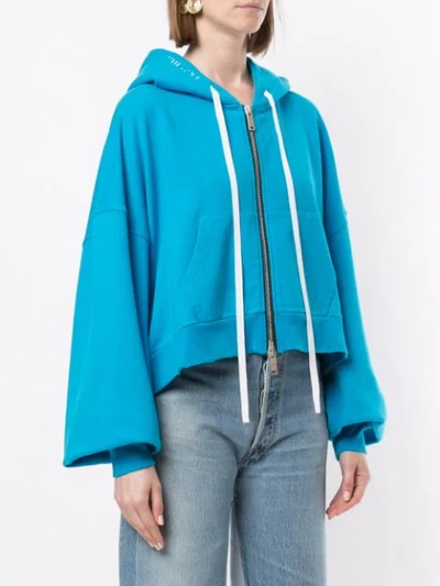 Ben Taverniti Unravel Project Hooded Bomber Jacket In Blue