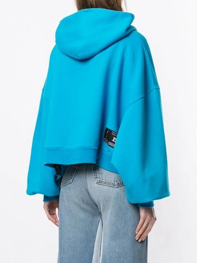 Ben Taverniti Unravel Project Hooded Bomber Jacket In Blue