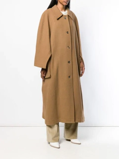 Shop A.w.a.k.e. Slit Sleeve Coat In Brown