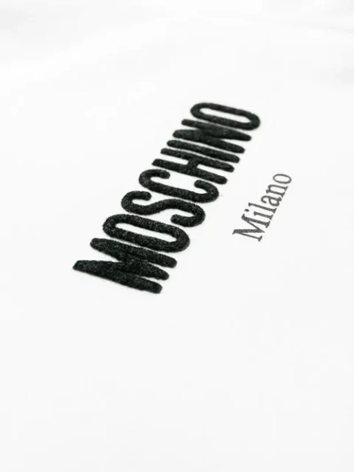 Shop Moschino Logo Embroidered Performance T-shirt In White