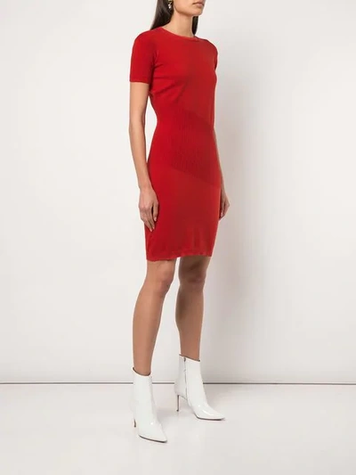 Shop Alexandra Golovanoff Short-sleeved Knit Dress In Red