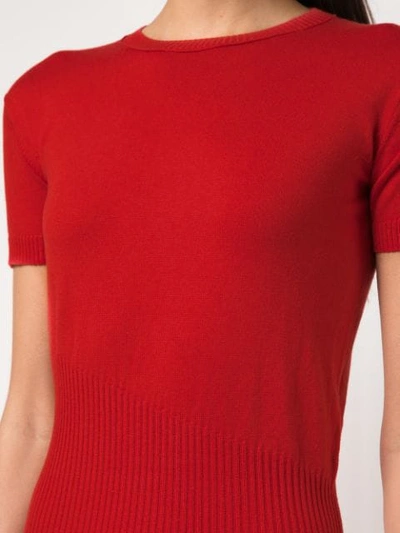 Shop Alexandra Golovanoff Short-sleeved Knit Dress In Red