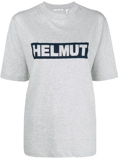 Shop Helmut Lang Box Logo T In Grey Melange