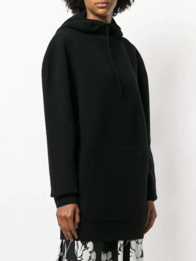 Shop Victoria Beckham Oversized Hooded Sweater In Black