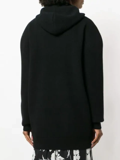 Shop Victoria Beckham Oversized Hooded Sweater In Black