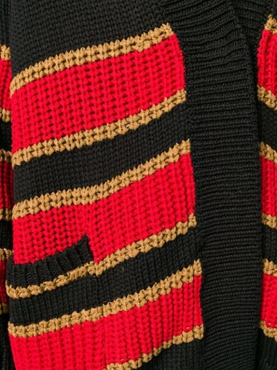 striped chunky knit cardigan