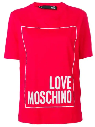 Shop Love Moschino Red Logo T