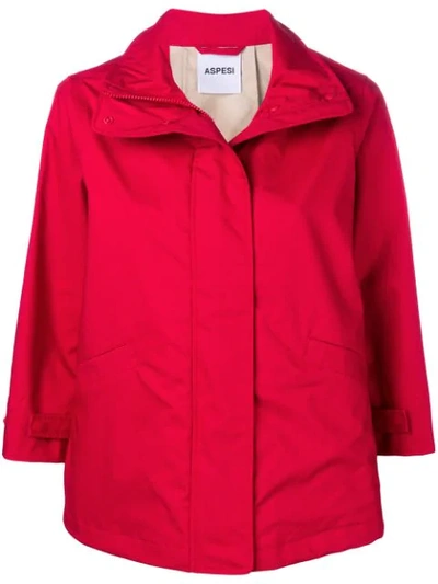 Shop Aspesi Boxy Fit Jacket In Red
