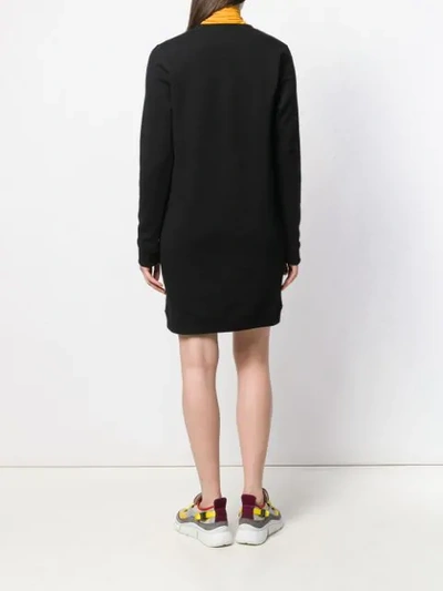 Shop Kenzo Tiger-embroidered Sweater Dress In Black