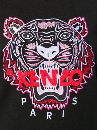 Shop Kenzo Tiger-embroidered Sweater Dress In Black