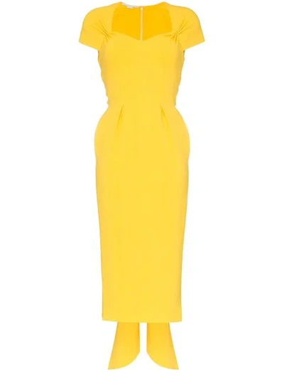 Shop Stella Mccartney Amal Cap Sleeve Midi Dress In Yellow