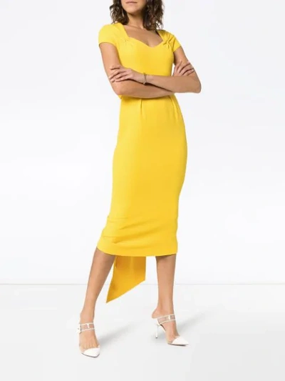 Shop Stella Mccartney Amal Cap Sleeve Midi Dress In Yellow