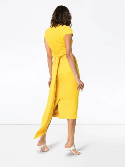 Shop Stella Mccartney Amal Cap Sleeve Midi Dress In Yellow