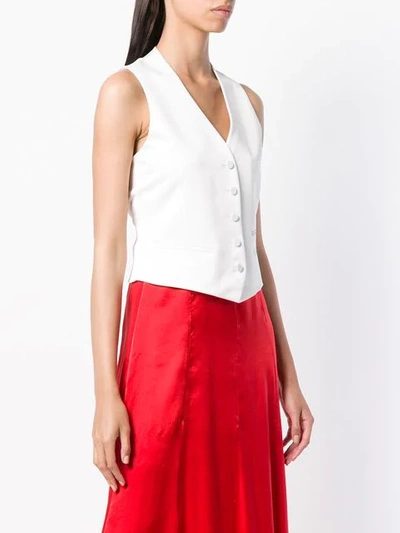 Shop Styland Buttoned Waistcoat In White