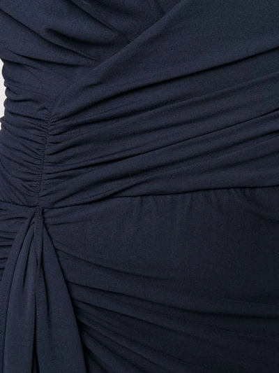 Shop Alexandre Vauthier Draped Midi Dress In Blue