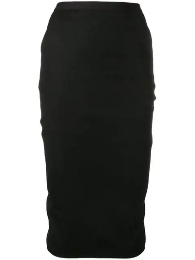 Shop Rick Owens Panelled Pencil Skirt In Black