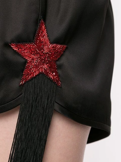 Shop Saint Laurent Beaded Fringed Star Shorts In Black