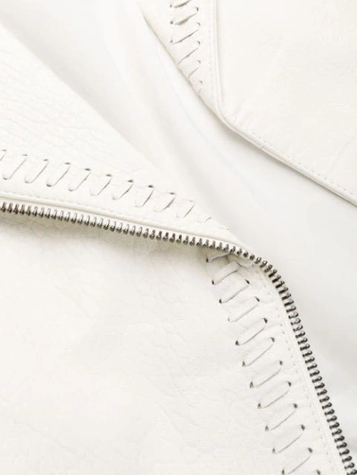 Shop Armani Exchange Biker Jacket In White