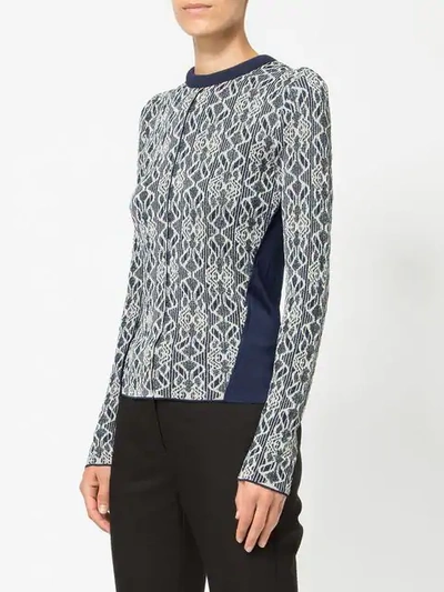 Shop Chloé Embroidered Fitted Sweater In Blue