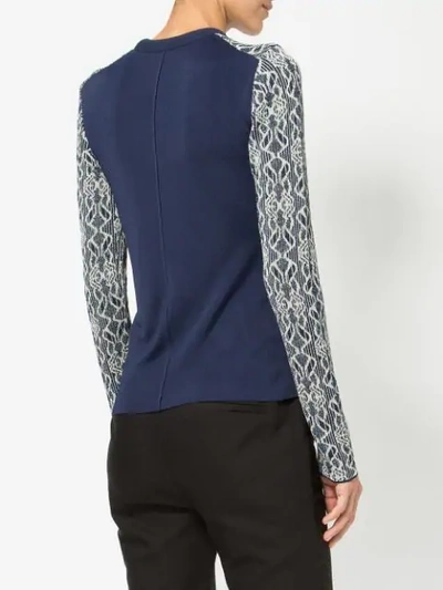 Shop Chloé Embroidered Fitted Sweater In Blue