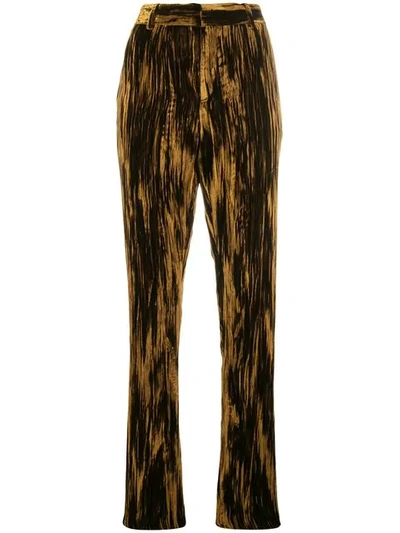 Shop Saint Laurent Slim High-waist Trousers In Metallic