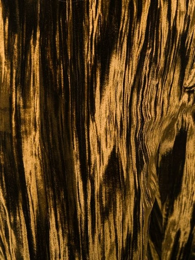 Saint Laurent Trousers In Crinkled Velvet In Metallic