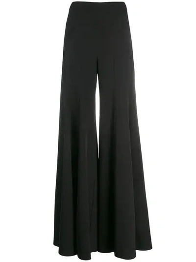 Shop Avaro Figlio Palazzo Ruffled Trousers In Black