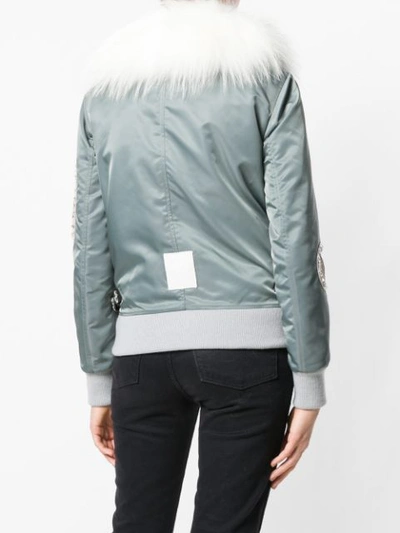 Shop Mr & Mrs Italy Trimmed Bomber Jacket In Grey