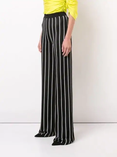 Shop Balmain Striped Trousers - Black
