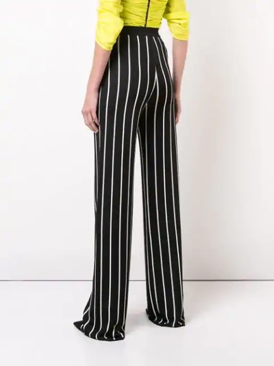 Shop Balmain Striped Trousers - Black