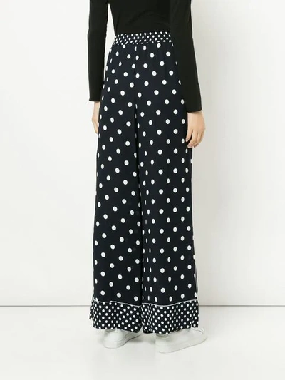 Shop Layeur Printed Palazzo Trousers In Blue