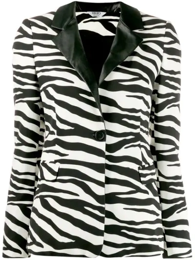 Shop Liu •jo Zebra Print Blazer In White ,black