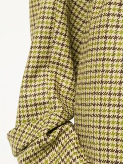 Shop Strateas Carlucci Meta Check Trench Coat In Green