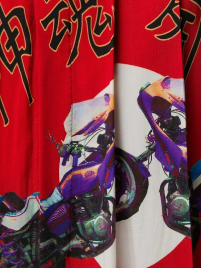 Shop Yohji Yamamoto Motorbike Print Skirt - Red