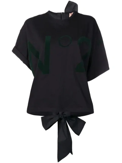 Shop N°21 Logo Velvet T In Black
