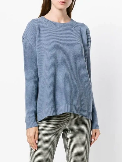 Shop Odeeh Drop Shoulder Sweater In Blue