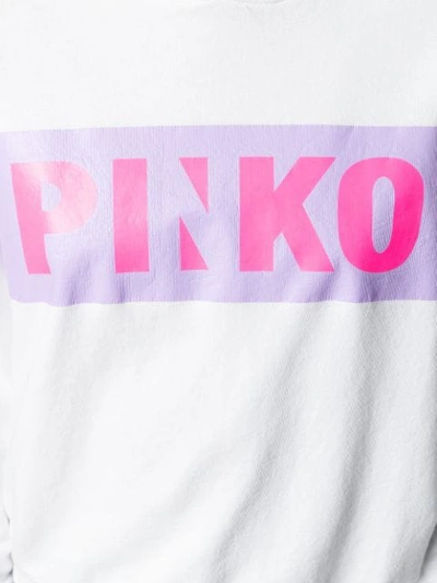 Shop Pinko Kapuzenpullover Mit Logo-print - Weiss In White