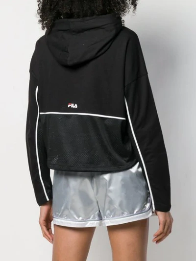 Shop Fila Romy Cropped Hoodie - Black